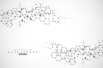 Wall Mural - structure molecule and communication. dna, atom, neurons. scientific concept for your design. connec