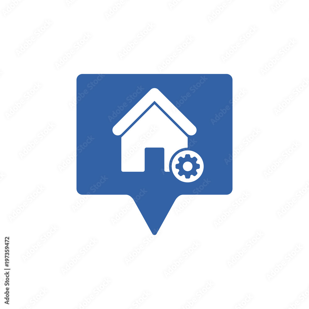 Address icon with settings sign. Address icon and customize, setup ...