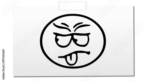 Smiley Mechant Post It Blanc Illustration Stock Adobe Stock Smiley Mechant Post It Blanc Illustration Stock Adobe Stock