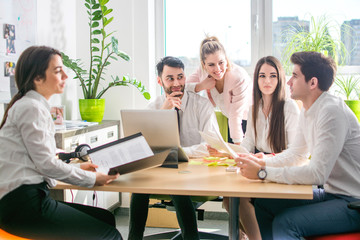 Wall Mural - Colleagues at an office meeting