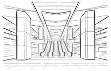 Hand Drawn Sketch Moscow Metro Station