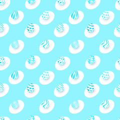 Sticker - Seamless Easter surface pattern with colorful eggs. Vector illustration. Pattern to design greeting cards, textile