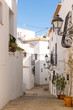 View to beautiful old town street in Altea, Spain