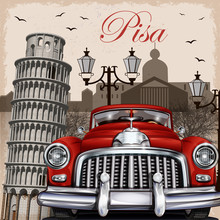 Pisa Retro Poster.