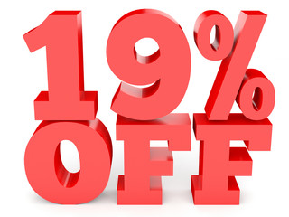 Nineteen percent off. Discount 19 %.