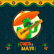 Cinco de mayo card of fun mexican mariachi cactus