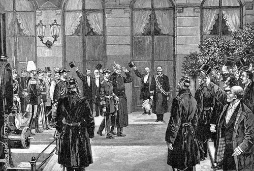Fotomural Empfang von Fürst Bismarck auf dem Lehrter Bahnhof