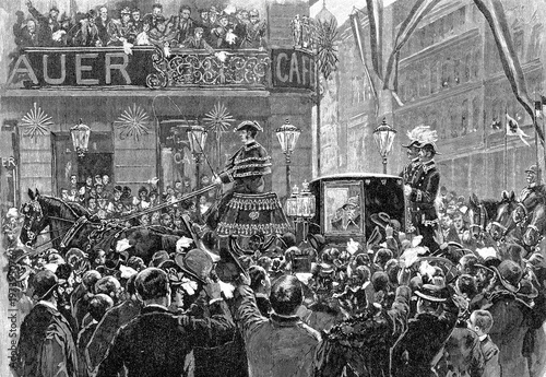 Cuadros en Lienzo Einzug von Fürst Bismarck in Berlin: Unter den Linden