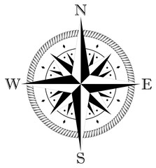  Kompass rose für Marine- oder Seefahrt und geographische Karten mit allen wichtigen Windrichtungen auf einem isolierten weißen Hintergrund als Vektor in eps oder ai.