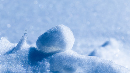 abstraction of white and blue snow and ice