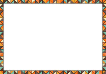 Wall Mural - Geometric colorful frame made of multicolored triangles retro stylized