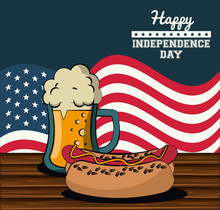 USA Independence Day Card Vector Illustration Graphic Design