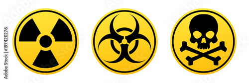 Cuadros en Lienzo Danger yellow vector signs