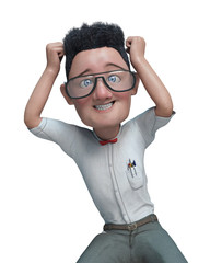 funny geek, nerd or just a normal guy cartoon