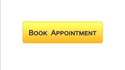 Wall Mural - Book appointment web interface button orange color, meeting date, calendar