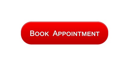 Wall Mural - Book appointment web interface button red color design, meeting date, calendar