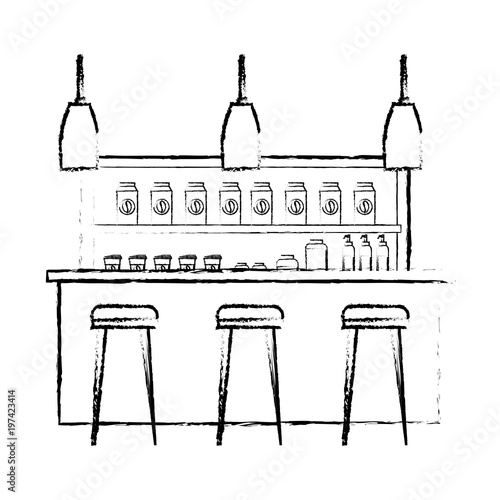 Coffee Shop Interior Products Shelving Counter Lamps Vector Illustration Sketch Design Buy This Stock Vector And Explore Similar Vectors At Adobe Stock Adobe Stock,Window Display Design Ideas