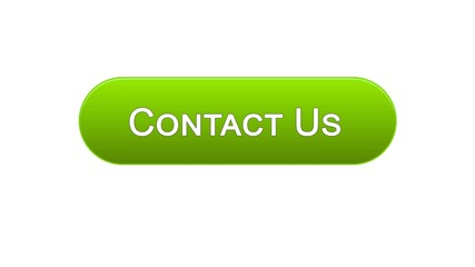 Wall Mural - Contact us web interface button green color business communication, help