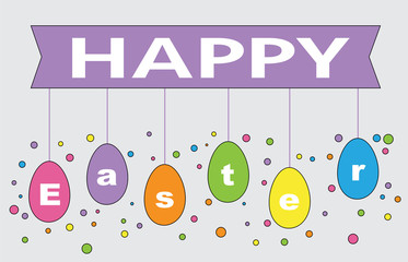 Canvas Print - Happy Easter Eggs