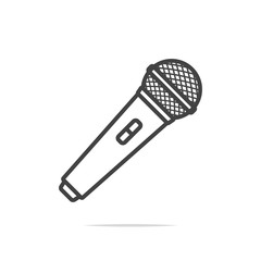 Wall Mural - microphone line icon vector