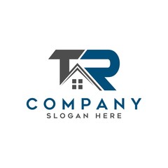 initial TR real estate logo vector