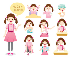 The Daily Routines Of Girl, People, Activities, Habit, Lifestyle, Leisure, Hobby, Avocation