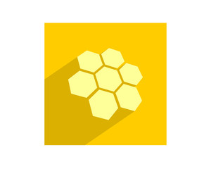 Wall Mural - yellow bee hive hexagon shape image vector icon symbol logo