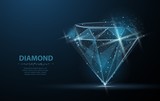 Fototapeta  - Diamond. Jewelry, gem, luxury and rich symbol, illustration or background