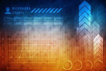 Wall Mural - 2d rendering Stock market online business concept. business Graph 