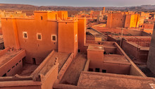 Traditional Moroccan Architecture Made Of Adobe Bricks From Clay And Straw Manure.