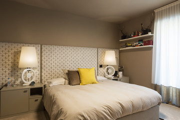 Sticker - Elegant bedroom with wardrobe