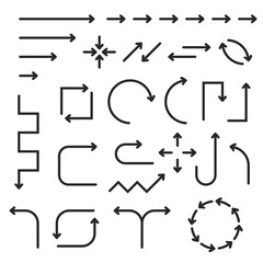 Wall Mural - black arrows set. set of icons