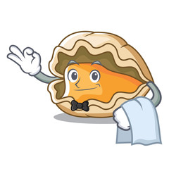 Sticker - Waiter oyster mascot cartoon style