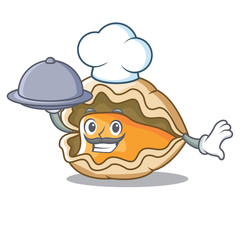 Poster - Chef with food oyster mascot cartoon style