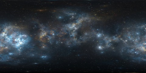360 equirectangular projection. space background with nebula and stars. panorama, environment map. h