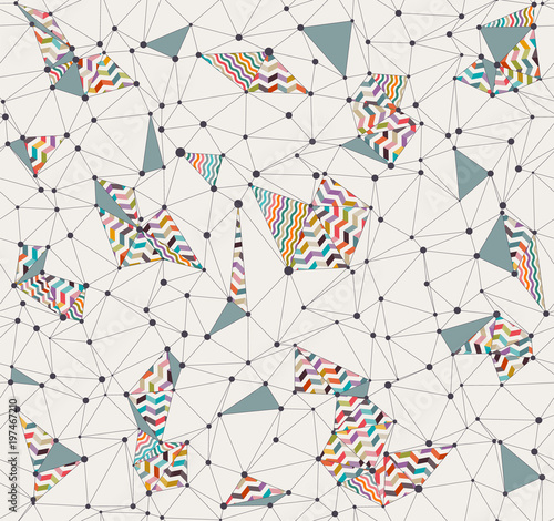 Plakat na zamówienie Wallpaper design, seamless mesh with colorful patterns, esp10 vector