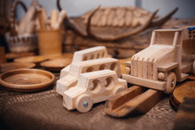 The Cars Is A Toy Made Of Natural Wood