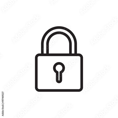 Door Lock Locked Outlined Vector Icon Modern Simple Isolated