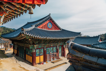 Sticker - Korean traditional architecture in Donghwasa temple, Daegu, Korea