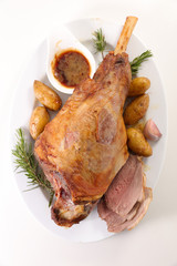 Poster - roast lamb leg and sauce