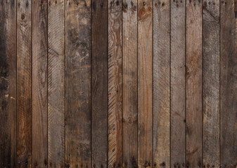 Wood texture. Big weathered wooden background from planks with rusty nails. Sharp and highly detailed.