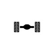 Car Rear Axle Suspension. Flat Vector Icon. Simple black symbol on white background