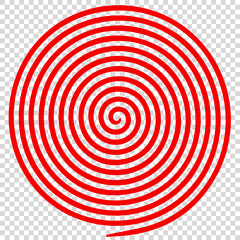 Wall Mural - Red round abstract vortex hypnotic spiral.