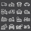 Vector white vehicles icons set