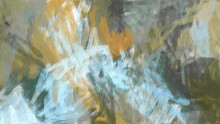 Animation Loop Of Paint Brush Strokes. An Abstract Background Texture Is Sketched In White, Grey, Yellow Ochre & Pale Blue Colors.