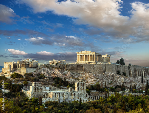 Zdjęcie XXL Partenon, Akropol w Atenach, pod niebem Grecji