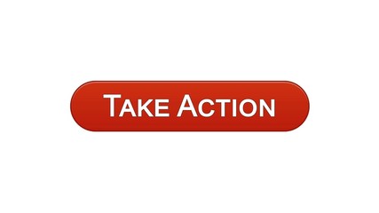 Wall Mural - Take action web interface button wine red color, internet site design leadership