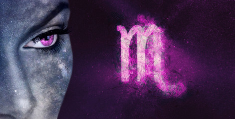 scorpio zodiac sign. night sky astrology women