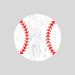 Distressed baseball ball. Softball. Vector silhouette. Vector icon isolated