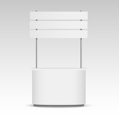 Wall Mural - Blank promotion stand on a white background. Vector illustration.